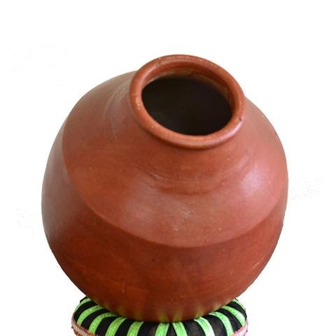 Indian Nout Concert Grade Manamadurai Single Ghatam in D (Shruti 2) - Handcrafted Natural brown